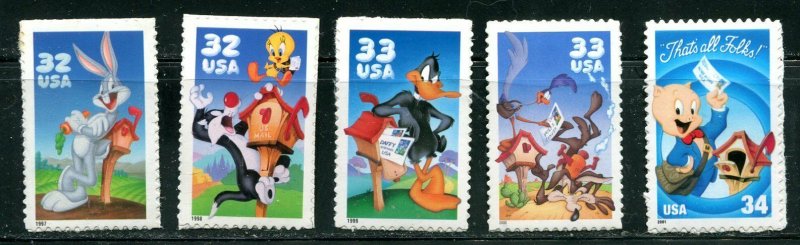 Five Different LOONEY TUNES Stamps Bugs Complete Set MNH 