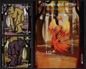 Azerbaijan 2022 Europa CEPT National stories and legends set and block MNH