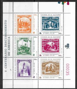 El Salvador #1202  500th Anniv. Columbus  S/S (MNH) CV $6.75