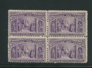 1890 United States Postage Stamps #235 Mint Hinged F/VF OG Block of 4