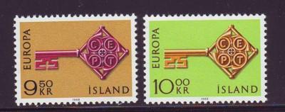 Iceland Sc 395-6 1968 Europa stamps NH