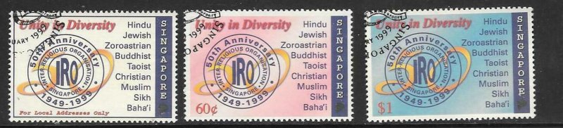 SINGAPORE SG975/7 1998 INTER-RELIGIOUS ORGANISATION FINE USED