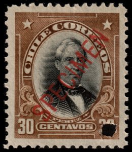 ✔️ CHILE 1911 - PEREZ ABNC PUNCH & SPECIMEN SC.107 MNH **[042]