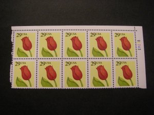 Scott 2524A, 29c Tulip, PB10 #U3342 UR, MNH Beauty, perf 13 x 12.75 fingerprints