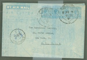 Ceylon  1951 3 x 10c, 1 x 5c, Colombo 11 AU 51, Postage Due indicated
