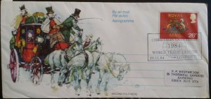 GB 1984 Christmas Greetings 26p Aerogramme World Trade Centre SHS