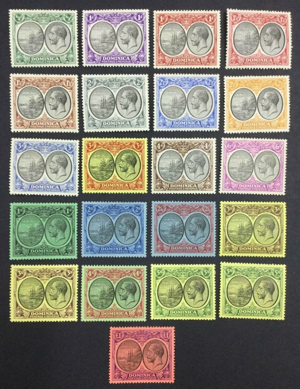 MOMEN: DOMINICA SG #71-91 1923-33 MINT OG LH £375 LOT #62119