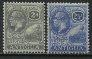 Antigua KGV 1921 2d and 2 1/2d mint o.g. hinged