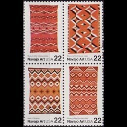 U.S.A. 1986 - Scott# 2238a Navajo Carpets Set of 4 NH