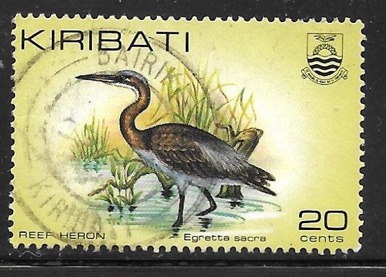 Kiribati 392: 20c Pacific Reef Heron (Egretta sacra), used, VF