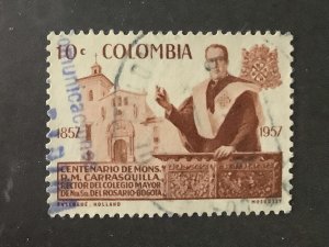 Colombia 1959 Scott 696 used - Msgr R.M.Carrasquilla & Church