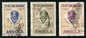 Angola Scott 359-61 UH - 1952 Sacred Missionary Art Expo, Lisbon - SCV $1.90