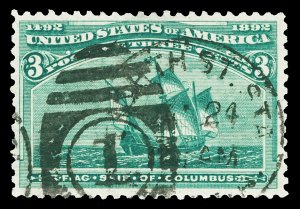 Scott 232 3c Columbian Issue Used VF Cat $15