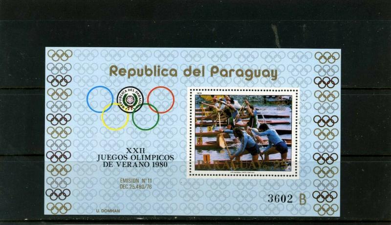 PARAGUAY 1979 Sc#C472 SUMMER OLYMPIC GAMES MOSCOW S/S MNH  