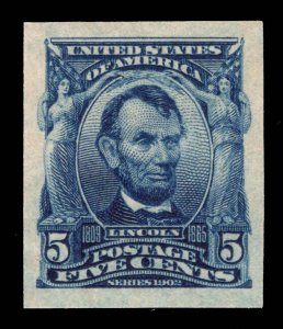 US STAMPS # 5c 315 IMPERF MINT OG LH XF CAT. $500 LOT #5818