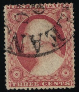 Scott #26 VF - 3c Dull Red - Washington - Used - 1857