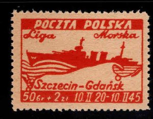 Poland Scott B36 MH* Warship semi postal stamp