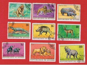 Guinea  #512-518 #C105-106  VF used  Animals  Free S/H