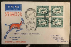 1932 Keetmanshoop South West Africa First Flight Cover FFC To London England