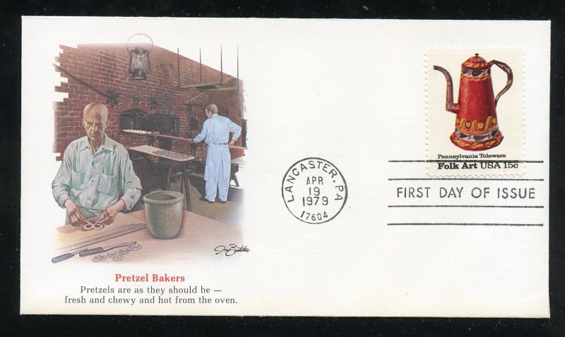 US 1778 American Folk Art - PA Toleware UA Fleetwood cachet FDC