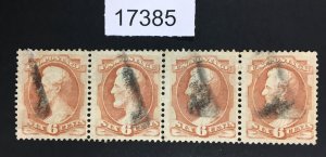 MOMEN: US STAMPS # 159 VF STRIP OF 4 USED LOT #17385