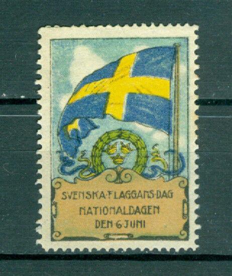 Sweden Poster Stamp 1930. MNG. National Day June 6. Swedish Flag.