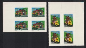 Fr. Polynesia Scooter Bus Tour d'Ile 2v Corner Blocks of 4 2008 MNH