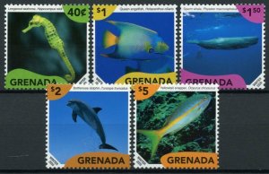 Grenada Marine Life Stamps 2020 MNH Definitives Fish Seahorses Dolphins 5v Set