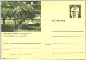 Germany p.c. D7/49 Neumuenster Zoo, European Bisons MNH 1972