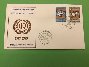 Cyprus 1969 International Labour Org  First Day Cover Stamps Cover R42527