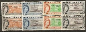 BAHAMAS SG239/42 1964 NEW CONSTITUTION 2/6 - 10/=  USED PAIRS