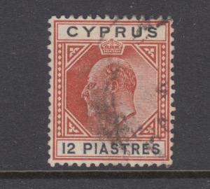 Cyprus Sc 45 used. 1903 12pi King Edward VII bicolor, sound, F-VF