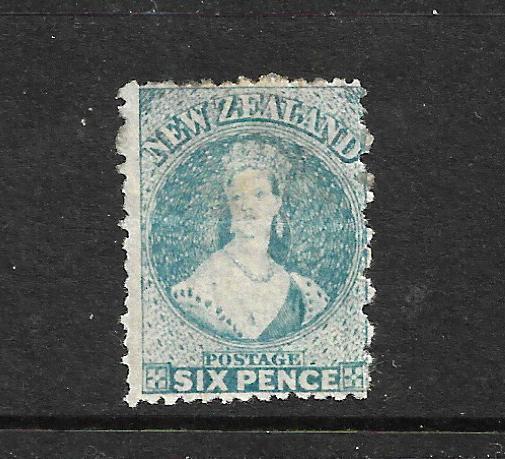 NEW ZEALAND 1871-72  6d  BLUE FFQ  MLH  P12 1/2  CP A5K   SG 136 CHALON