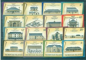 Norfolk Is. - Sc# 156-71. 1973-5 Buildings. MNH $8.70.