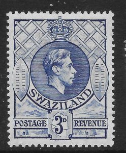 SWAZILAND SG32c 1946 3d LIGHT ULTRAMARINE p13½x14 MTD MINT