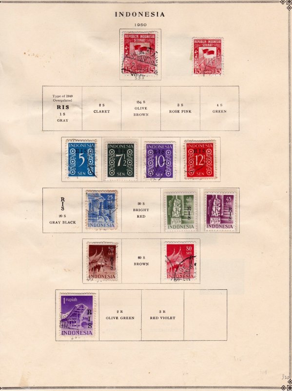 Indonesia Stamp Collection on pages   ........   see details below