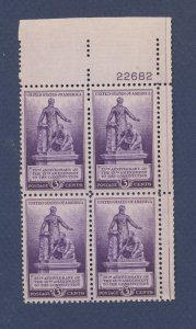 USA - Scott 902 - MNH- UR Plate Block #22682 - Constitutional Amendments - 1940