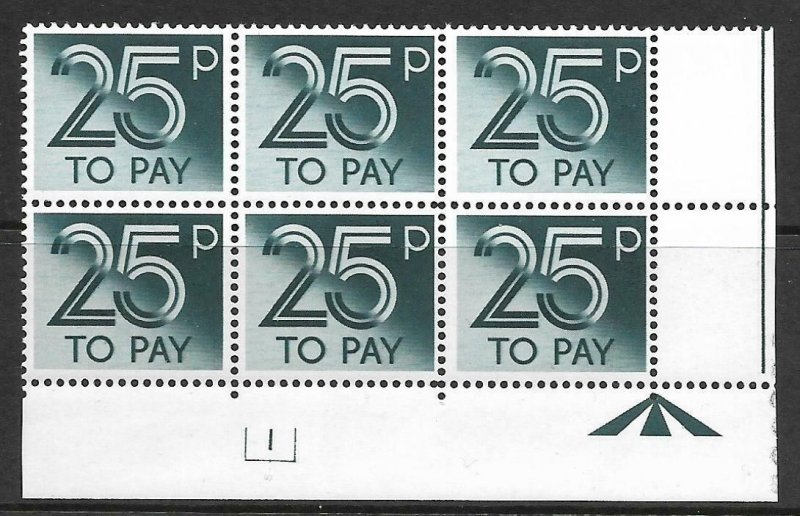 D98 50p 1982 Decimal Postage Due Cyl 3 UNMOUNTED MINT