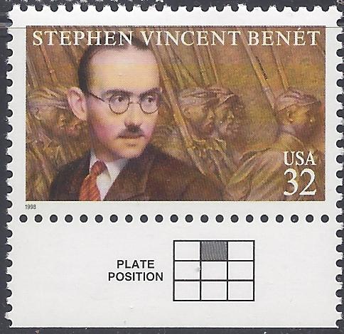 #3221 32c Stephen Vincent Benet 1998 Mint NH