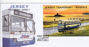 Jersey 2008,  Buses  Miniature Sheet on FDC