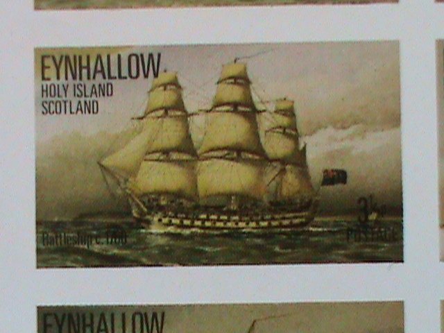 ​EYNHALLOW SCOTLAND STAMP:BATTLE SHIPS- MNH - MINI SHEET NO GUM AS ISSUED