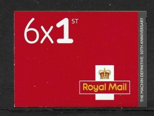 MB19 2017 6 x 1st class stamps barcode booklet - Self Adhesive - Cylinder W7 