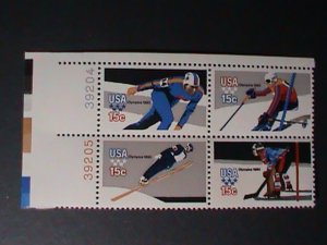 ​UNITED STATES-1980-SC#1798a WINTER OLYMPIC GAMES -MNH IMPRINT PLATE BLOCK VF
