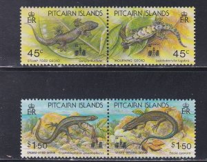 Pitcairn Islands # 391a & 394a, Reptiles, Mint NH, 1/2 Cat.