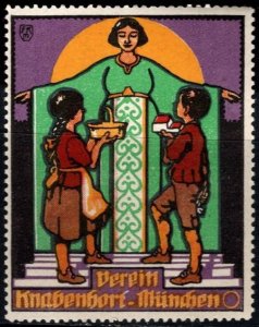 Vintage Germany Poster Stamp Munich Boys' Choir Association