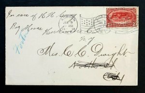 US #286 Early Use 17th Day Cover Dated Jul 9, 1898 with Auburn Flag Cancel