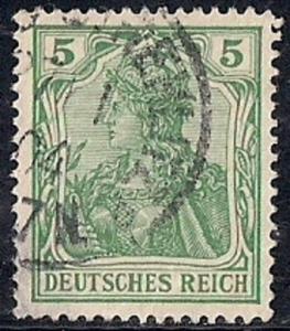 Germany #67  5 PF Germania, Green, used XF