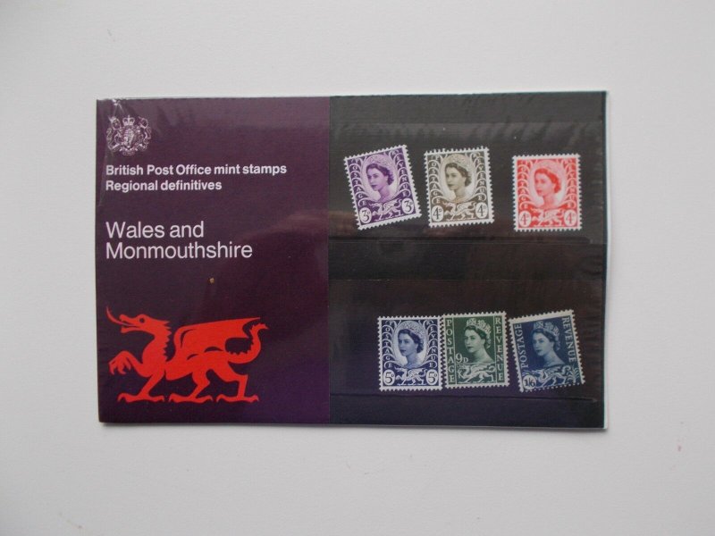 1970 Wales Machins 3d to 1/6- Original Cellophane Presentation Pack no.24 U/M