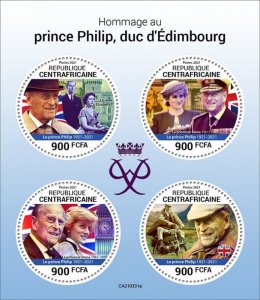 2021/07 - CENTRAL AFRICAN - PRINCE PHILIP     4V  complet set    MNH ** T