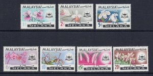 MALAYSIA MALACCA Sc# 67 - 73 MH FVF Set of 7 Orchid Flowers